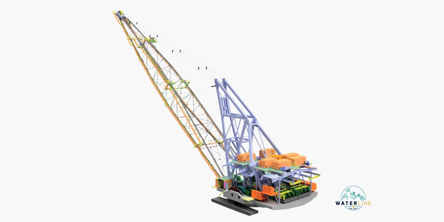 Working entirely remotely, Waterline’s design team modelled a Marion 8050 dragline