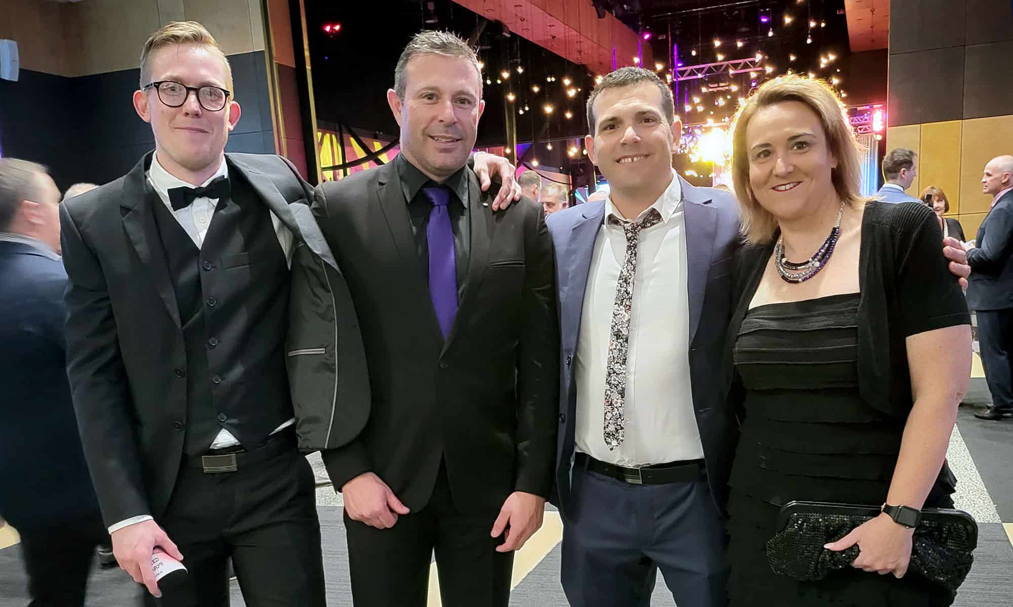 Nick, Chirs, Luke and Mel at the QME black tie dinner